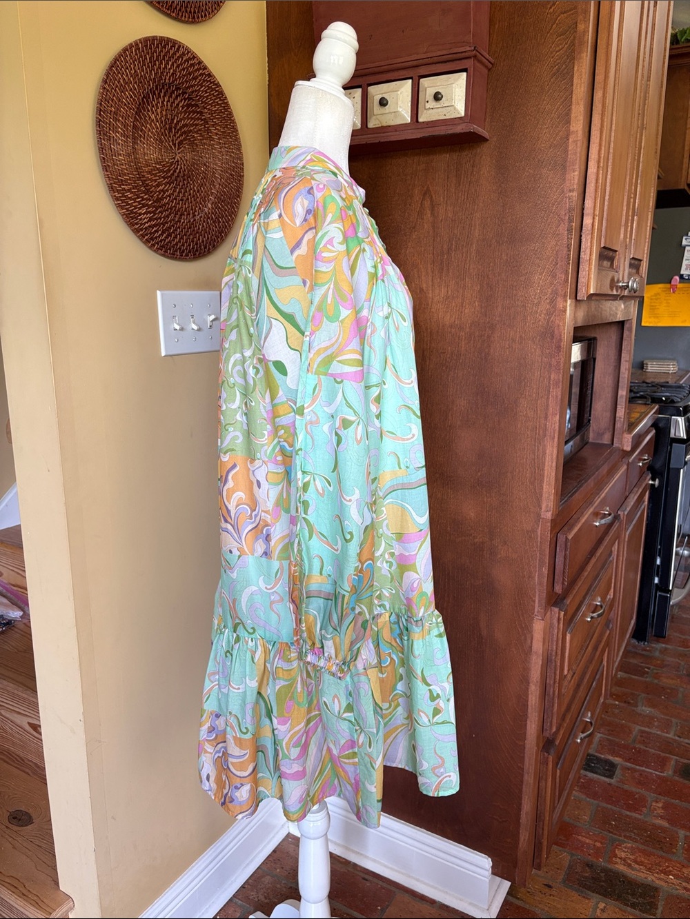 Antonio Melani Brynn pin tuck detail mock neck and tie belt waist dress size 6 - Picture 7 of 15